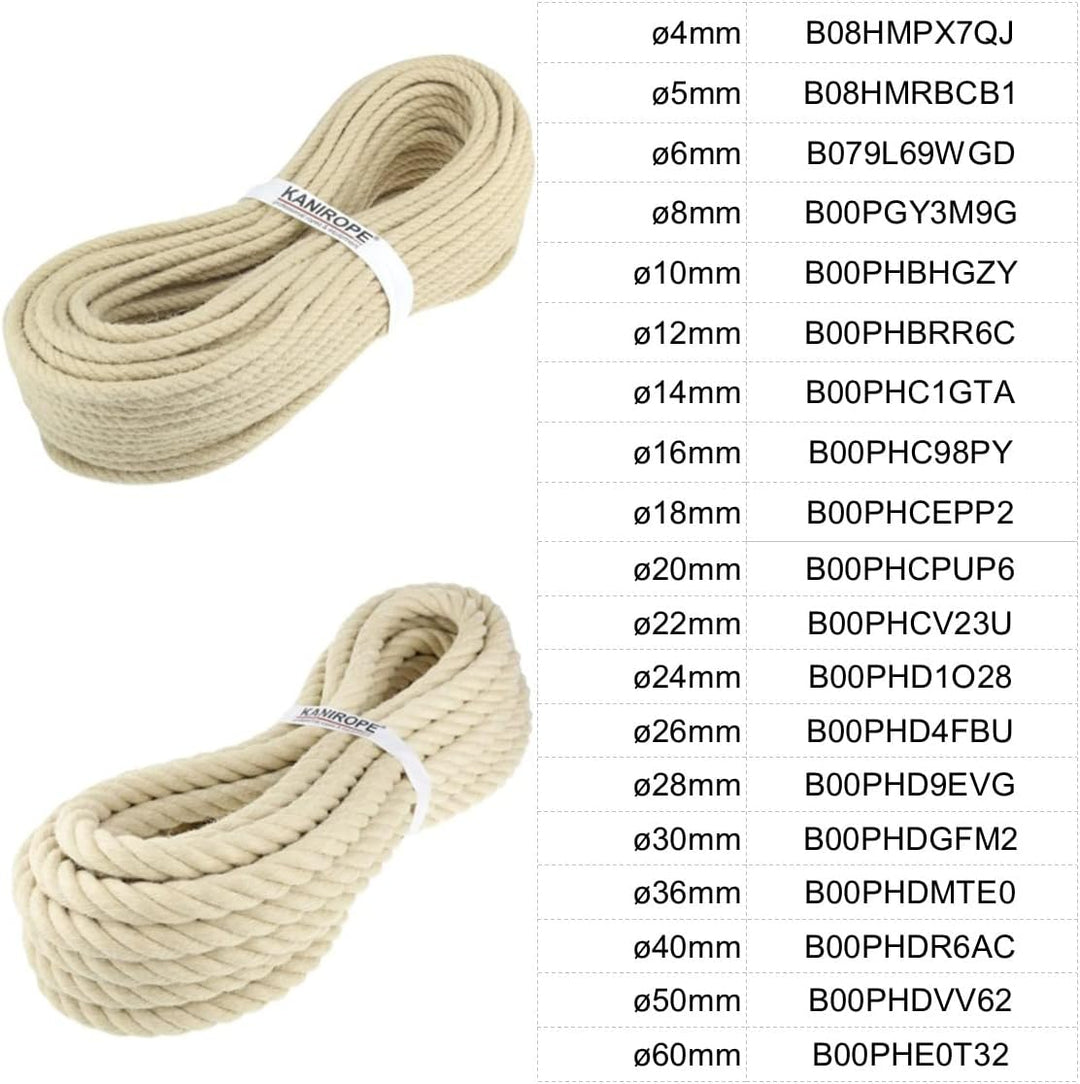 Kanirope® Polyhanfseil SPINTWIST ø30mm 30m 4-litzig