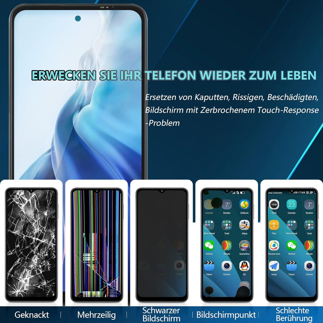 RongZy Kompatibel mit Motorola Moto G22 XT2231-2 Ersatz Bildschirm LCD Display und Touchscreen-Digit