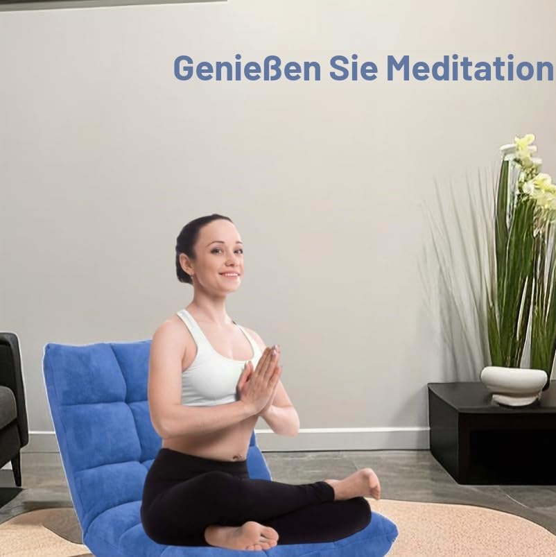 LIFEZEAL Bodenstuhl gepolstert, Bodensessel Bodensofa mit Verstellbarer Rückenlehne, Meditationsstuh