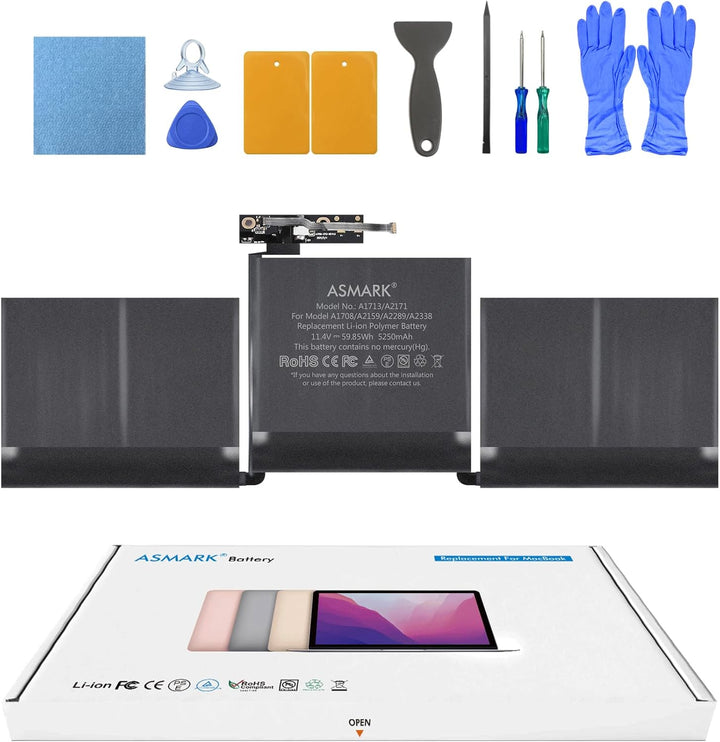 ASMARK MacBook Pro A1708 Akku für 13-Zoll A1708(2016,2017) A2159(2019) A2289(2020) A2338(2020,2022)