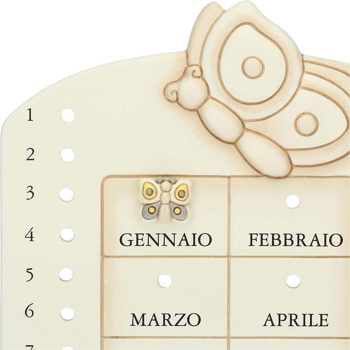THUN - Ewiger Wandkalender - Hausmöbel - Linie Elegance - Keramik - 20 x 32,6 x 1,5 cm