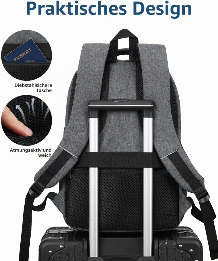 kadilong Rucksack Laptop Herren mit 17,3 Zoll Laptopfach Schulrucksack Jungen Teenager Wasserdicht m