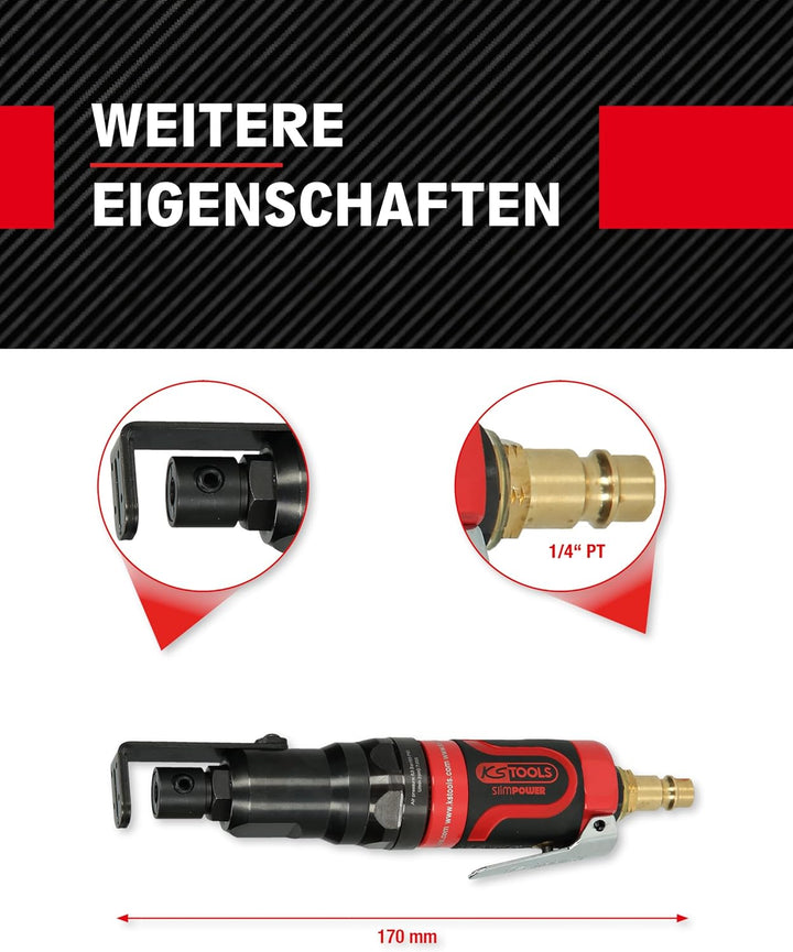KS Tools Mini Karosseriesäge Druckluft SlimPOWER 515.5545 170mm I Druckluftsäge mit Geschwindigkeits