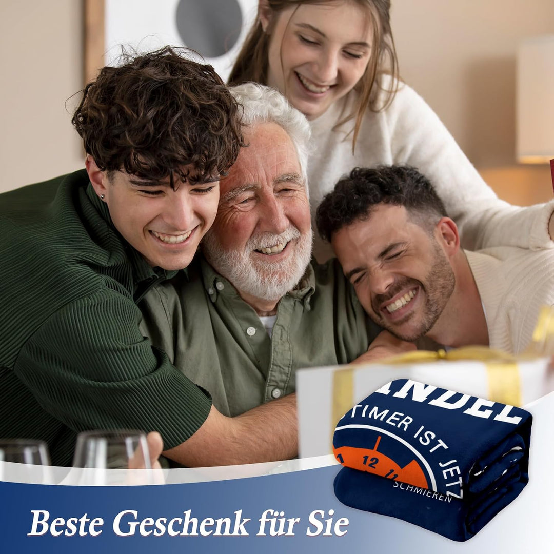 CheriGift 60 Geburtstag Mann Geschenke, Geschenk für Männer ab 60, Lustige Flanell Decke, Schonend B