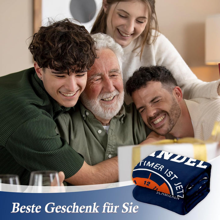 CheriGift 60 Geburtstag Mann Geschenke, Geschenk für Männer ab 60, Lustige Flanell Decke, Schonend B