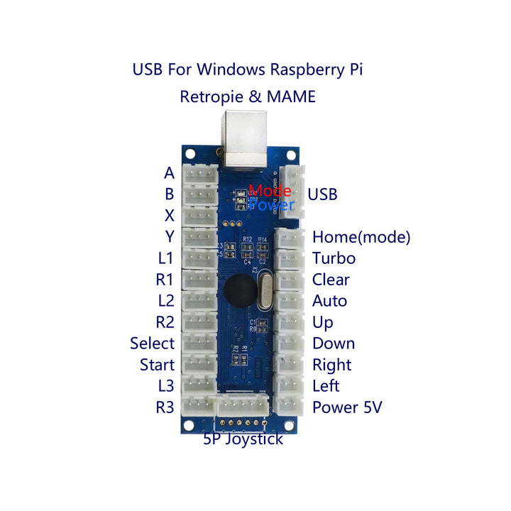SJ@JX Arcade Game Stick DIY Kit Buttons with Logo LED 8 Way Joystick USB Encoder Cable Controller fo