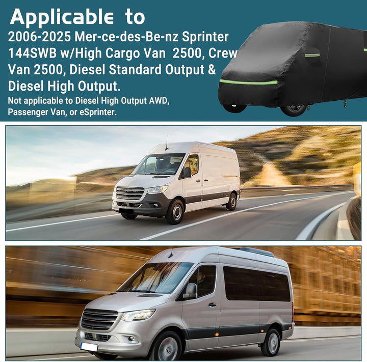 Vollständige Autoabdeckung für Mercedes Sprinter 2006-2025, wasserdichter Wohnmobil-Überzug mit seit