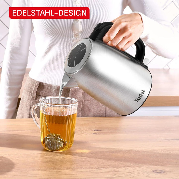 Tefal, Wasserkocher aus Edelstahl, 1,7 l, 2200 W für schnelles Kochen, automatische Abschaltung, sic