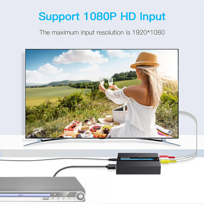 EASYCEL HDMI auf S-Video RCA Konverter mit S-Video und RCA Kabel, HDMI zu Svideo RCA Adapter, HDMI z