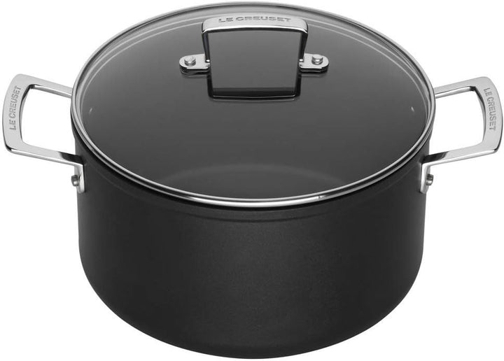 Le Creuset Aluminium-Antihaft Fleischtopf mit Glasdeckel, Ø 28 cm, Für alle Herdarten inkl. Induktio