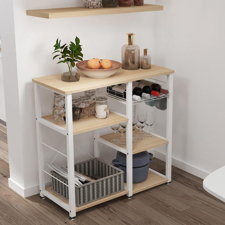 sogesfurniture Küchenregal Standregal Mikrowellenhalter Bäcker Regal, Stabil Metallregal Haushaltsre