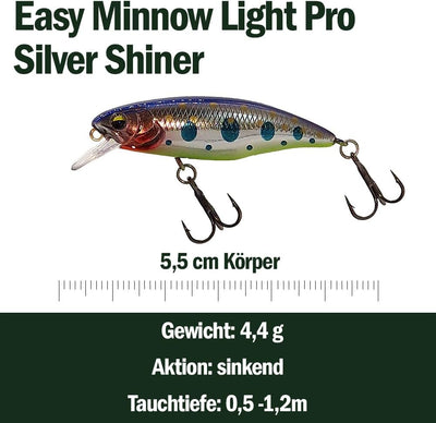 Wobbler im 5er Set für Forelle & Barsch, 5,5cm, Kunstköder Set für Spinnfischen, Minnow Köder sinken
