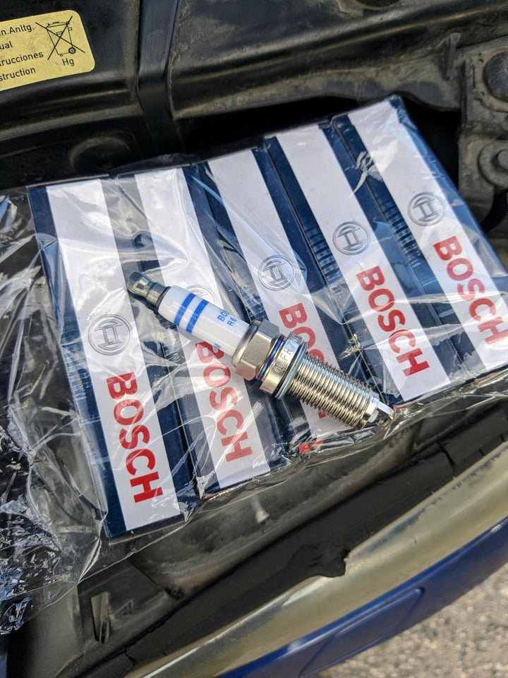 BMW Spark Plugs Plug Set Platinum Iridium High Power Bosch OEM 12122158253 (6pcs) by Bosch