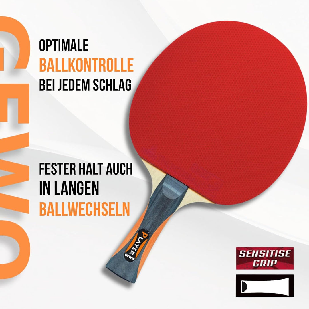 GEWO Tischtennisschläger Player - ITTF genehmigter Tischtennis Schläger - hohe Kontrolle und maximal