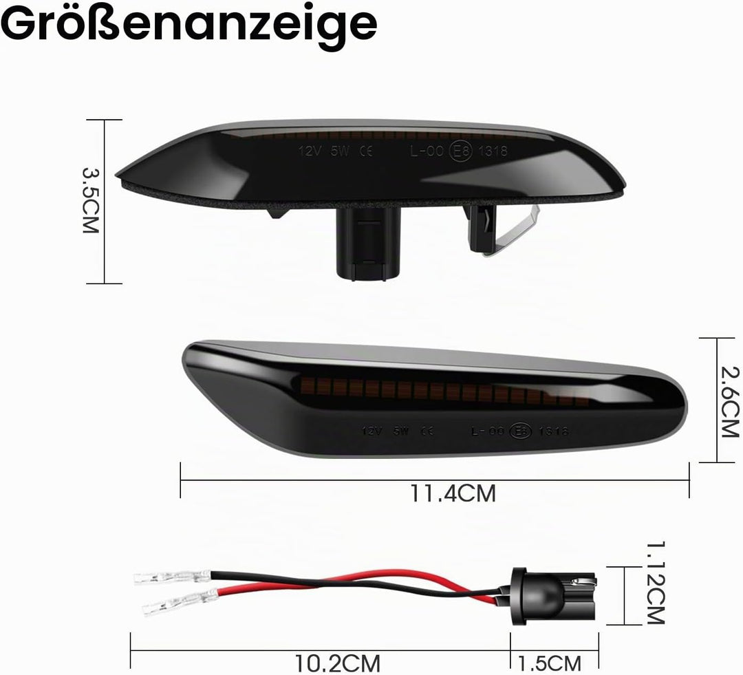 WinPower Seitenmarkierung Signal Licht anmachen Sequenzieller Blinker Fehlerfrei Kompatibel mit BMW