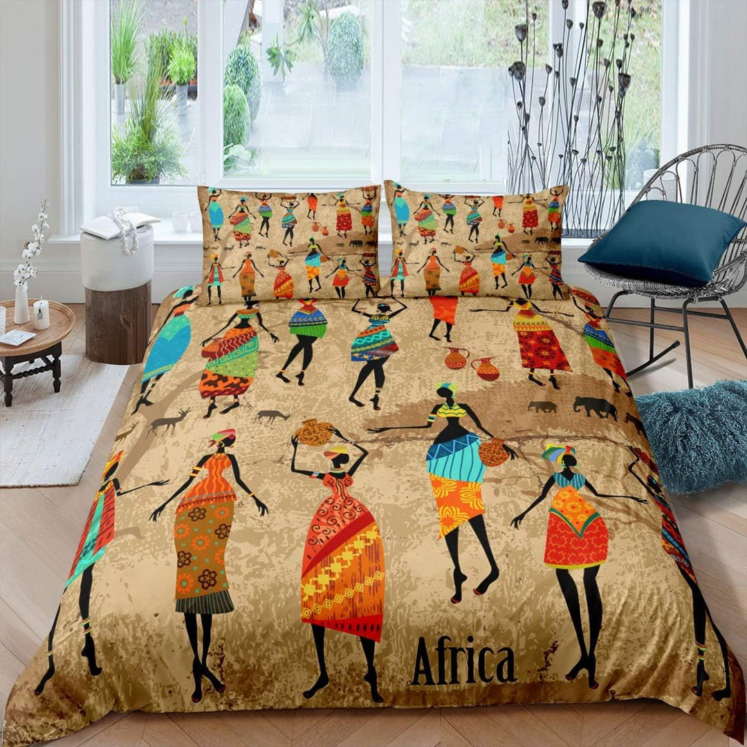 Loussiesd Bettw?sche Set Ethnischer Stil Afrika Land Retro Bettbezug Set für Kinder Jungen M?dchen 1