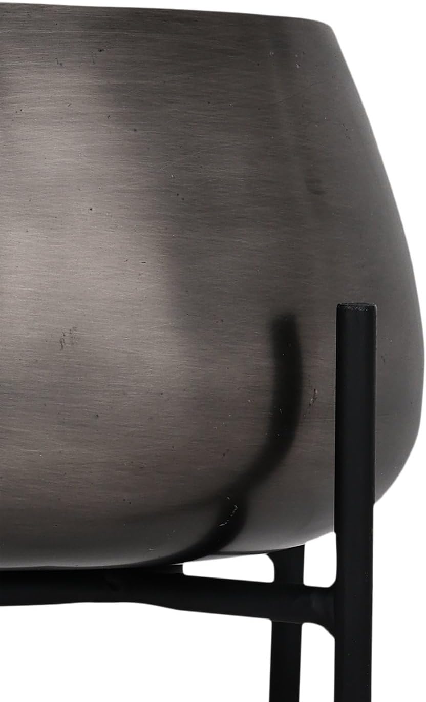 EGLO LIVING Übertopf Sakata, Deko Blumentopf mit Füssen, Blumenständer aus Metall in Nickel-Antik un