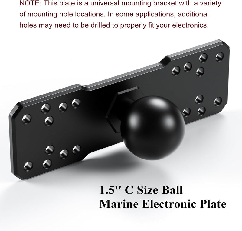 BRCOVAN 1,5-Zoll-Kugel Fischfinderhalterung Platte, Universelle Marine-Elektronikplatte aus Aluminiu
