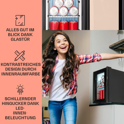 Klarstein Mini Kühlschrank für Zimmer, 23 Liter - Getränke, Snacks & Kosmetik, Minibar, & Leise, Ver