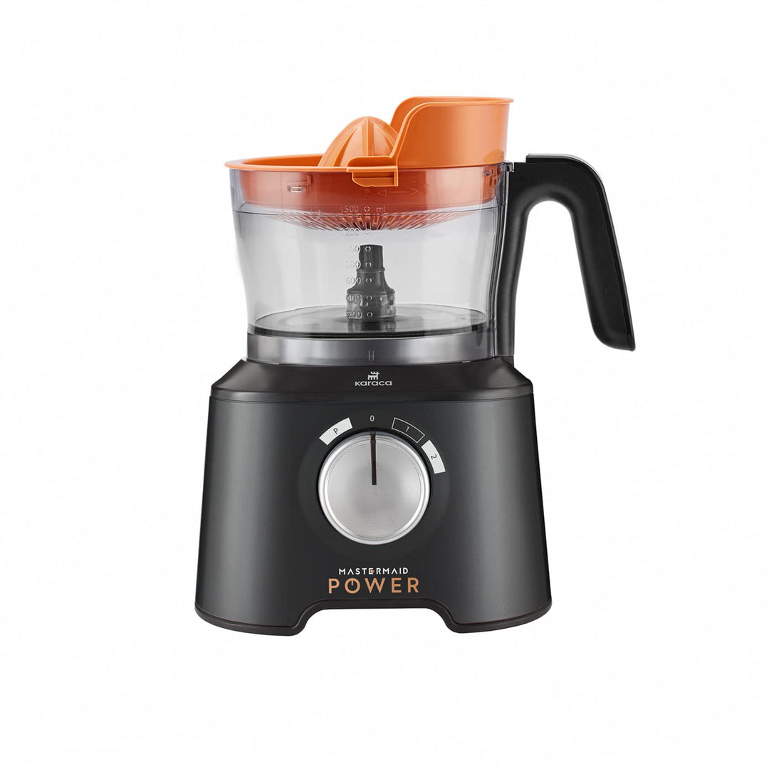 Karaca Mastermaid Power Max 11 in 1 Küchenroboter Glänzend Schwarz 2500 W, Black, Fassungsvermögen,