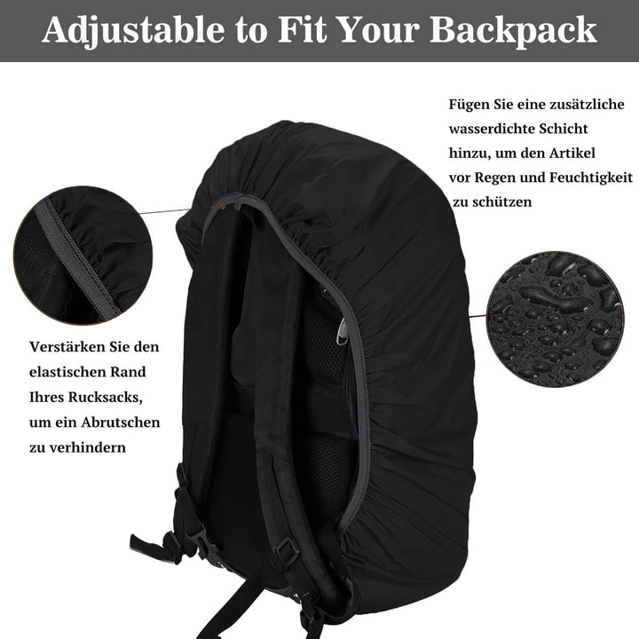 wasserdichte Rucksack-Regenhülle mit Aufbewahrungstasche Schultaschen-Reflektor Rucksackhülle mit re