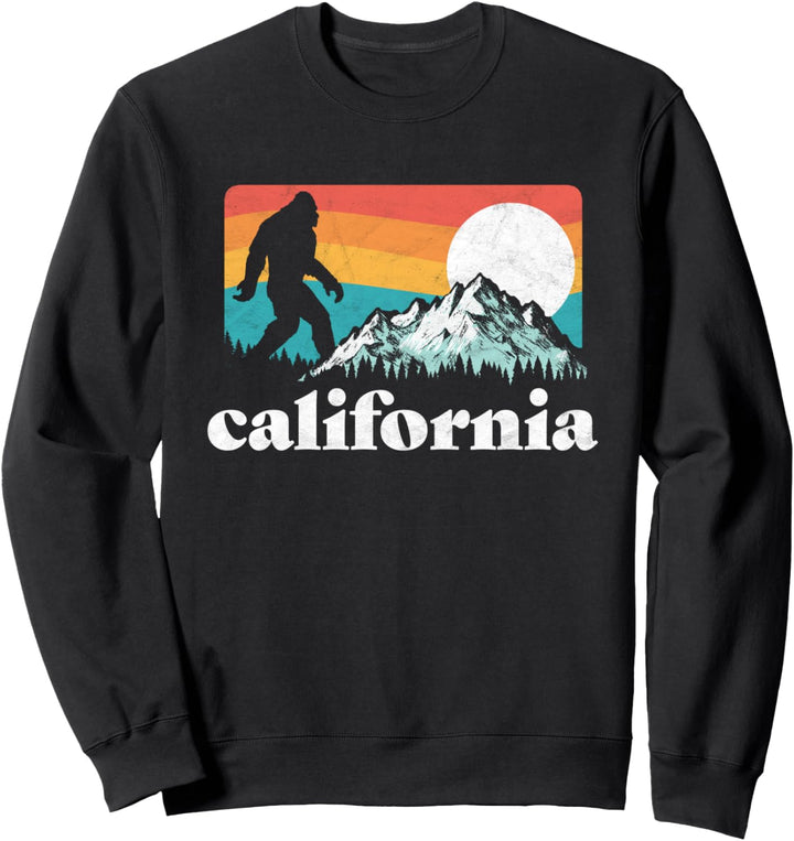 California Retro Bigfoot Mountains Sweatshirt