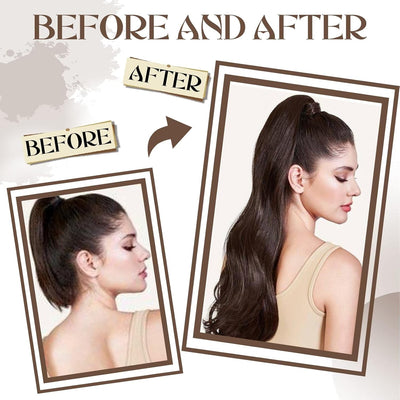 Hetto Braun Echthaar Zopf Extensions Wrap Around Echthaar Extensions Ponytail Dunkelstes Braun Pferd