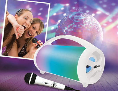 Lexibook BTP585Z iParty-Tragbarer Bluetooth-Lichtlautsprecher mit Mikrofon, Stereoanlage, Lichteffek