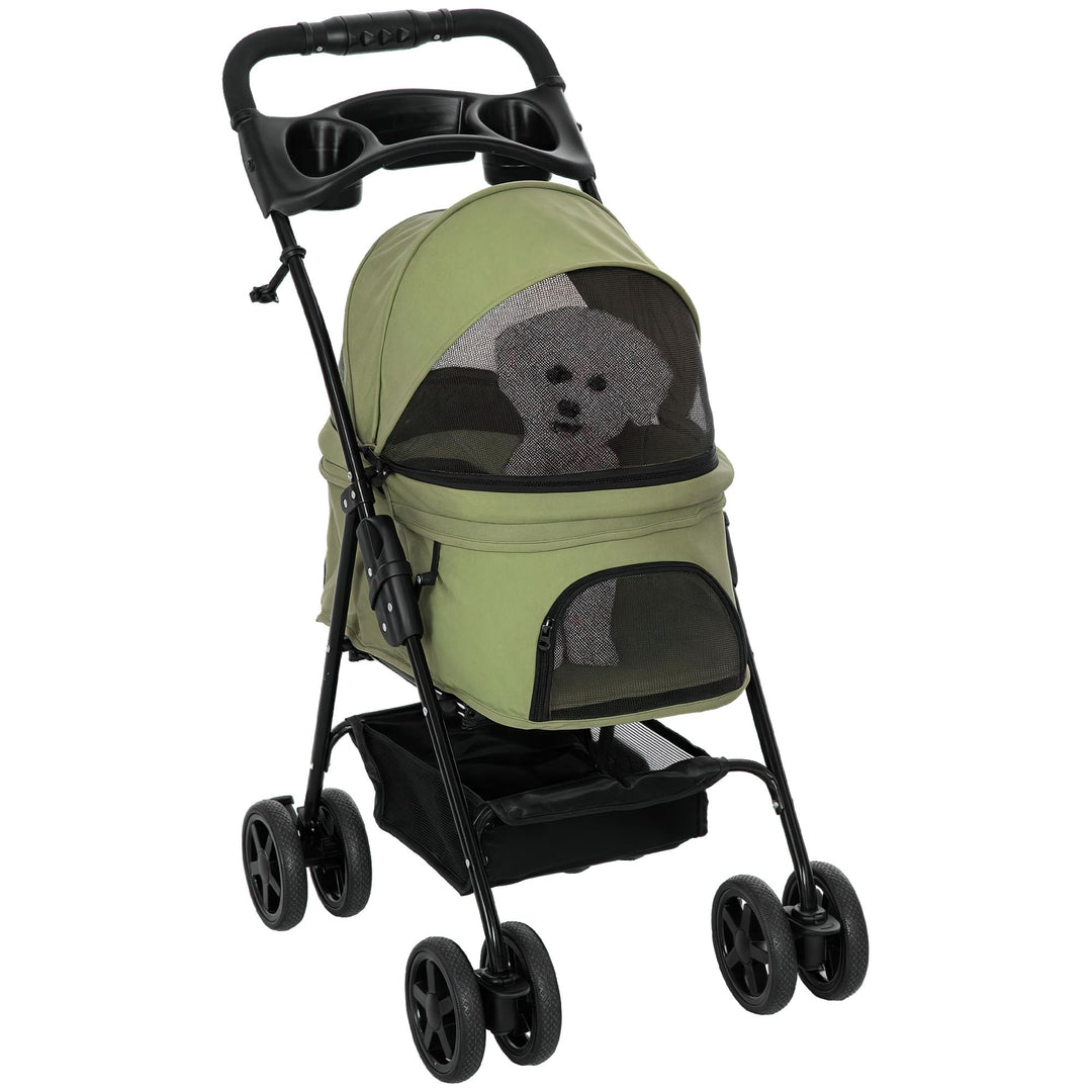 PawHut Hundewagen Hundebuggy mit Klappfunktion Pet Stroller für kleine Hunde und Katzen Haustierwage
