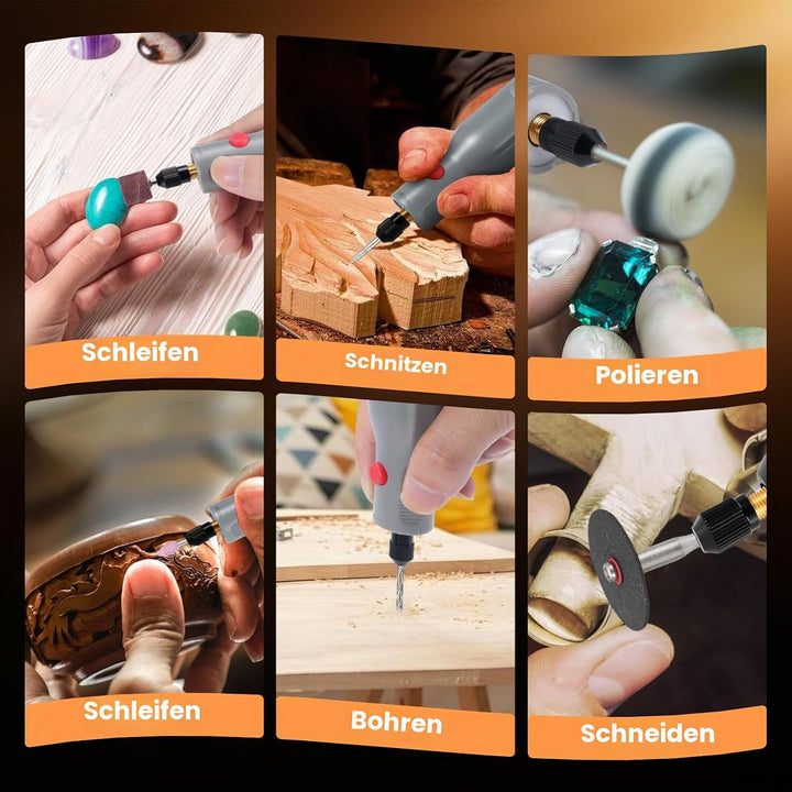 Multifunktionswerkzeug Akku Gravierstift Kabellos Gravur Werkzeug Kit, Mini-Rotationswerkzeug Tragba