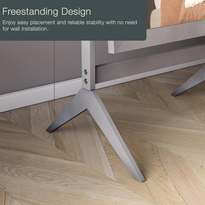 Vida Designs Nishano Rechteckiger Spiegel, volle Länge, freistehend, Holz, drehbar, für Schlafzimmer