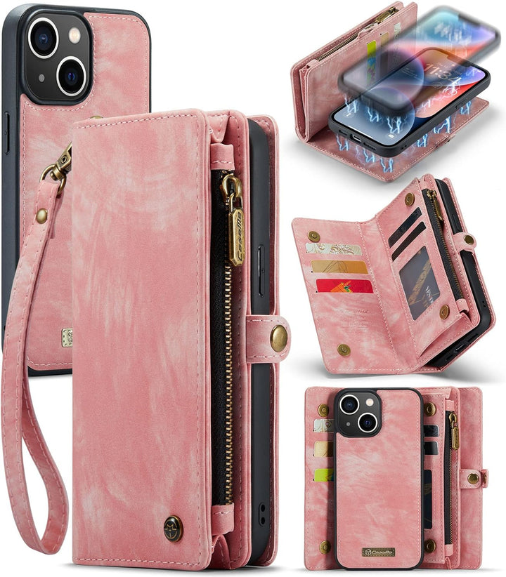 UFinetech iPhone 14 Hülle, Flip Leder TPU Stossfeste Kartenfach Tasche Handyhülle iPhone 14 (6,1 Zol