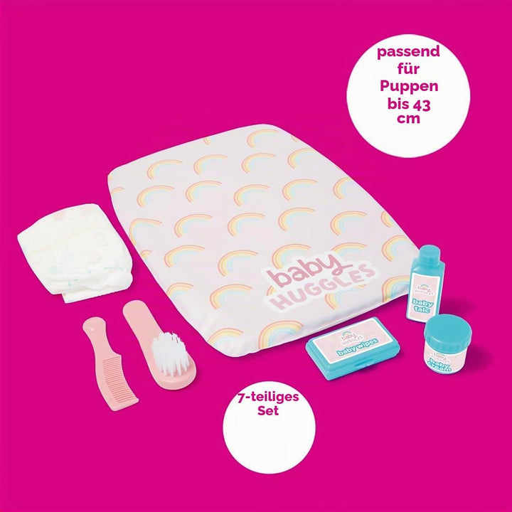 Casdon Changing Mat Set, Dolls Changing Mat &amp; Care Set for Children Aged 3+, Includes Reusable Nappy