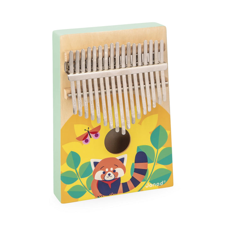 Janod - Holz Kalimba - Musikalische Früherziehung und Imitation - 17 Metallschlüssel - Kalimba für K