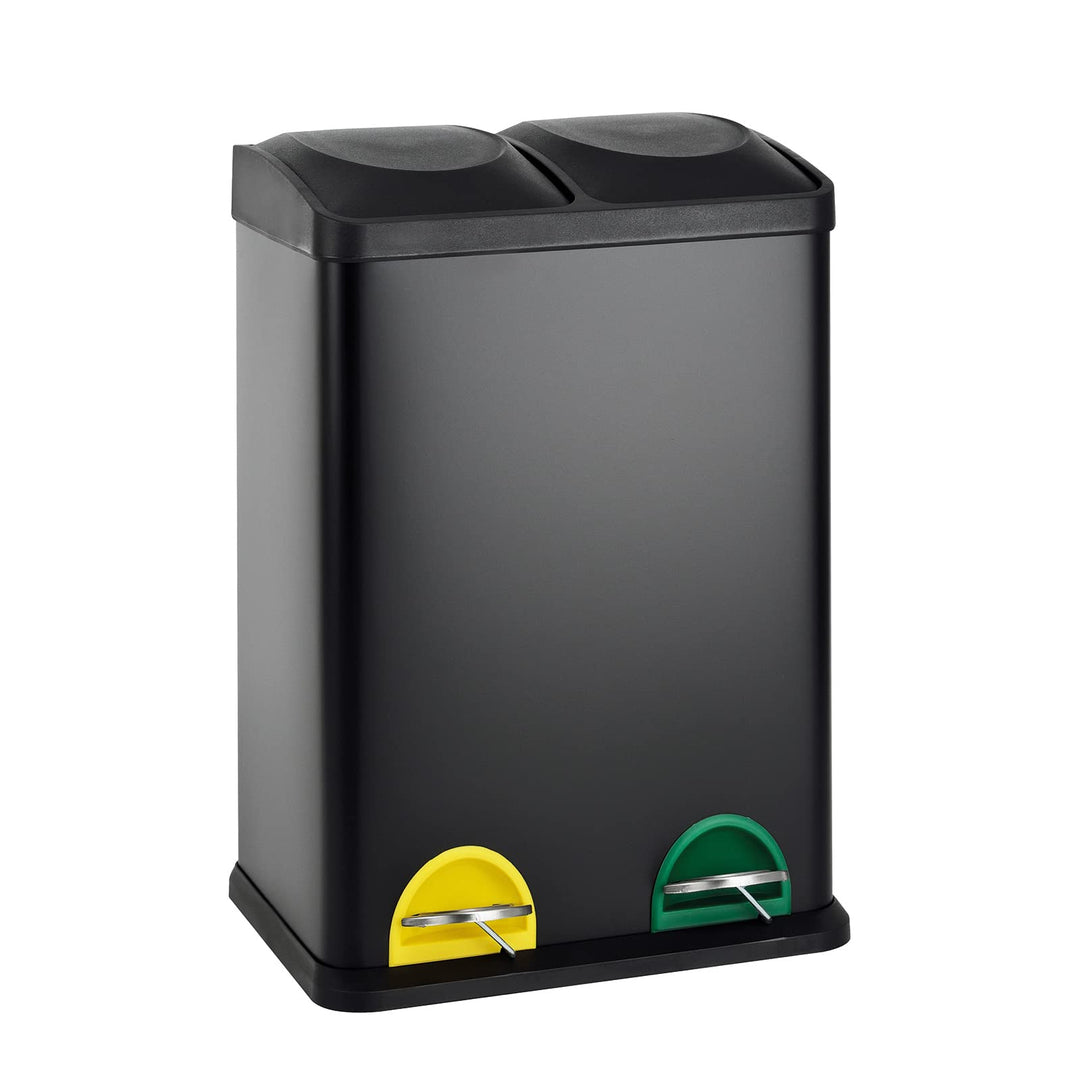 SVITA TC2X20 Küchen-Eimer 40Liter Fassungsvermögen 2x20L Abfalleimer 2er-Mülleimer Mülltrennung Tret