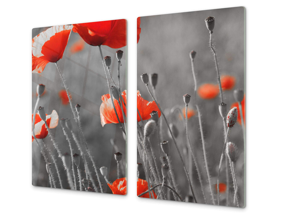 Schneidbrett aus Hartglas und schützende Arbeitsoberfläche – Schneideplatten SINGLE mit 60 x 52 cm u