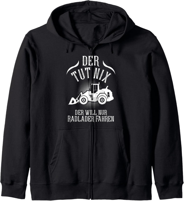 Radlader Bagger Baggerfahrer Tiefbau Baustelle Bauarbeiter Kapuzenjacke