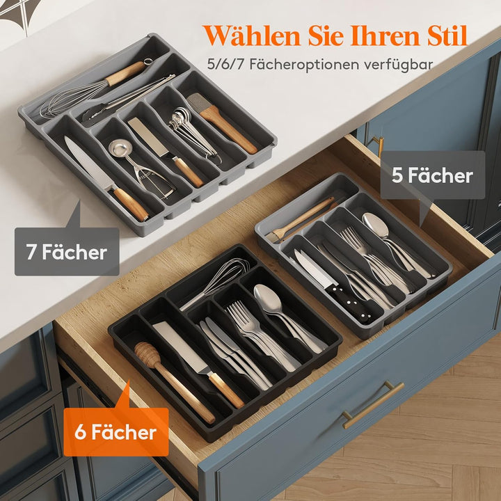 Lifewit Besteckkasten für Schubladen, Besteck Organizer Schublade Organizer Küche Kompakt Besteckein