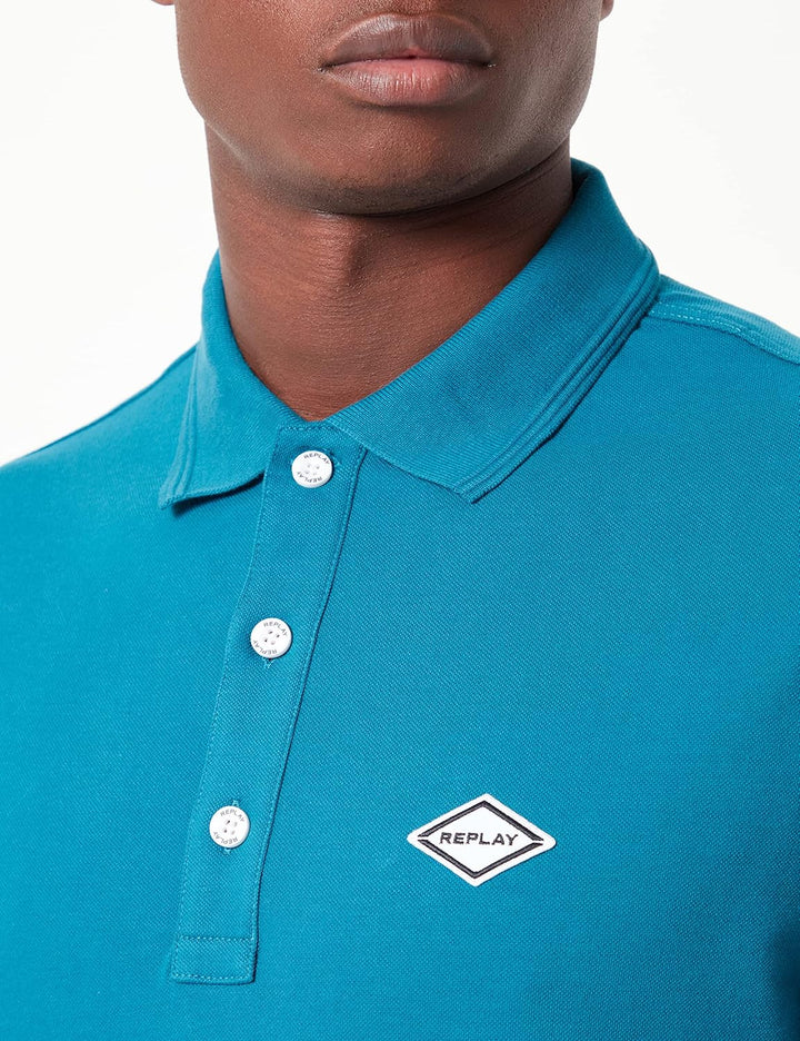 Replay Herren Polohemd XS Petrol Blue 181, XS Petrol Blue 181