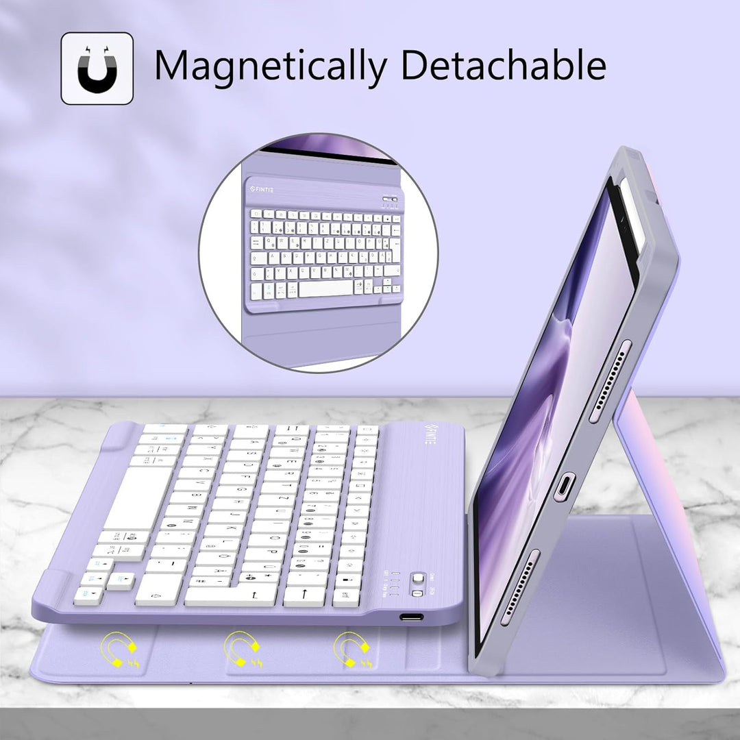 FINTIE Tastatur Hülle für iPad Air 11" (M3) 2025/(M2) 2024, iPad Air 10.9" 5/4 Generation (2022/2020