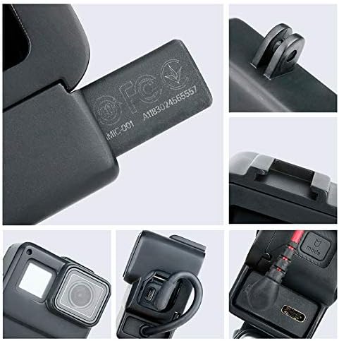 HAFOKO Hero 7 Vlogging-Käfig mit Kalter Schuh Adapter für Mikrofon, LED-Videoleuchte und 3.5mm Mikro