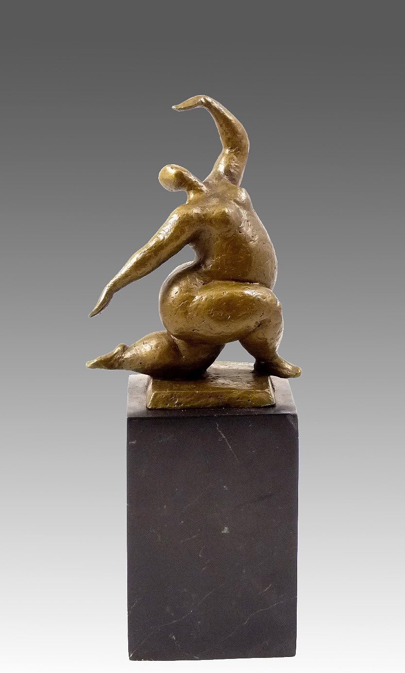Abstrakte Bronzeskulptur - XXL Tänzerin hockend - signiert Milo - Bronzefigur - Moderne Kunst Skulpt