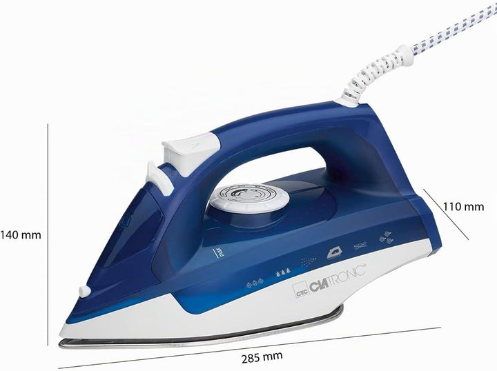 Clatronic DB 3704 Dampfbügeleisen mit 7 Funktionen, Edelstahlspezialsohle, stufenlose Temperaturregu