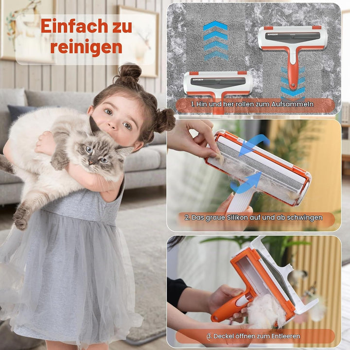 ACE2ACE Tierhaarentferner Fusselrolle, Fusselrolle für Hundehaare und Katzenhaare Wiederverwendbar,
