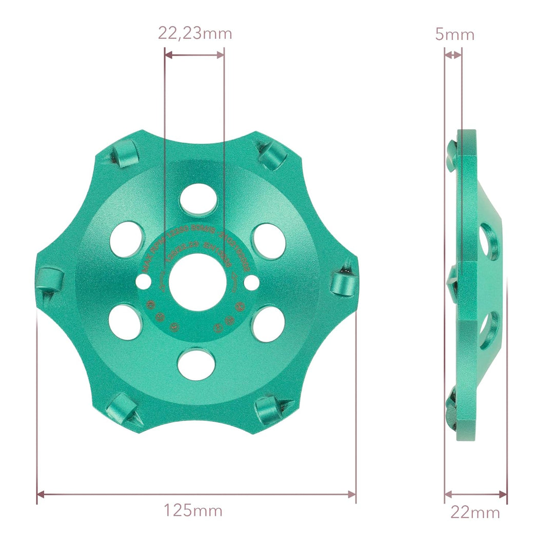 PRODIAMANT Profi PKD Diamant-Schleiftopf 125 mm x 22,2 mm 6 Segmente Diamantschleiftopf PDX829.793 f