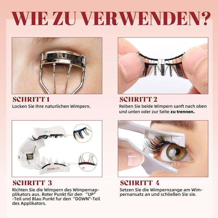 Higu clace Magnetische Wimpern,Magnet Wimpern Ohne Eyeliner,Magnetische Wimpern mit Applikator,Wimpe