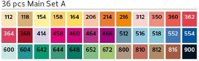 Stylefile Marker 36er Main A Set Beige/Black/Blue/Brown/Coral/Green/Ivory/Orange/Pink/Purple/Red/Tur