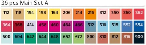 Stylefile Marker 36er Main A Set Beige/Black/Blue/Brown/Coral/Green/Ivory/Orange/Pink/Purple/Red/Tur