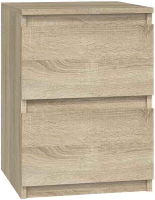 VBChome Nachttisch 30 x 30 x 40 cm Eiche Sonoma Nachttisch mit 2 Schubladen für das Schlafzimmer Gri