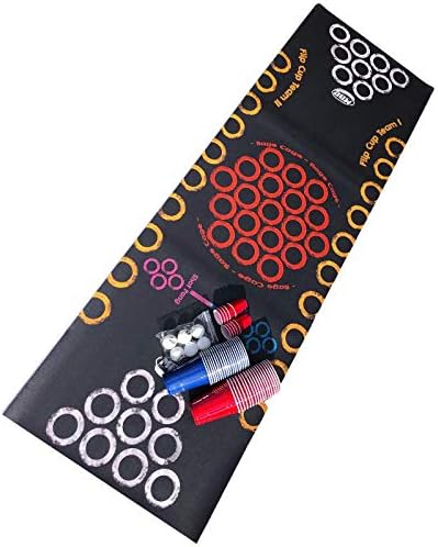 Beer-Pong Matte - Beer-Pong Tisch für unterwegs | + 50 Beerpong Becher (25 Red & 25 Blue Cups 16 oz)